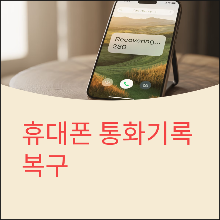  휴대폰 통화기록 복구 A to Z, 초보자도 이해할 수 있는 가이드(대전)