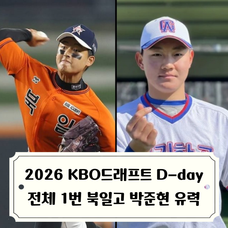 천안북일고 <b>박준현</b> 확실시 / <b>박석민 아들</b> <b>키움</b> 입단 유력... 