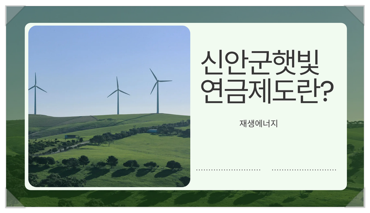 <b>신안군 햇빛 연금</b> 제도란? 재생에너지 배당 급지급 지자체 사업... 