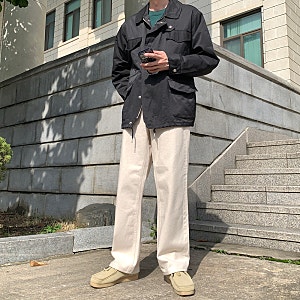 남자 크림진 코디 무탠다드 데님팬츠 매력적인 컬러