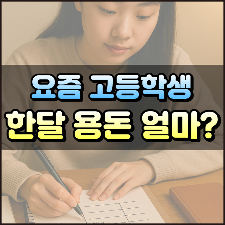  요즘 고등학생 평균 용돈은 한달에 얼마가 좋을까