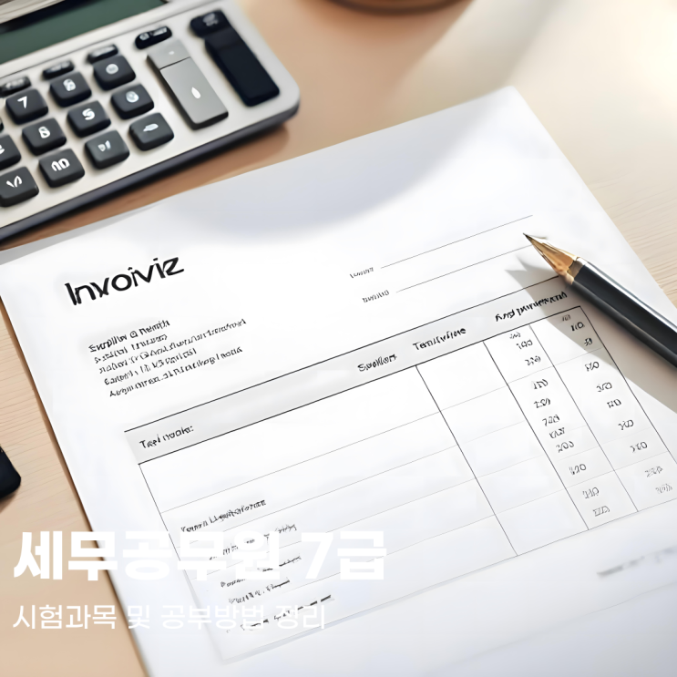  세무공무원 7급 시험과목 및 공부방법 정리