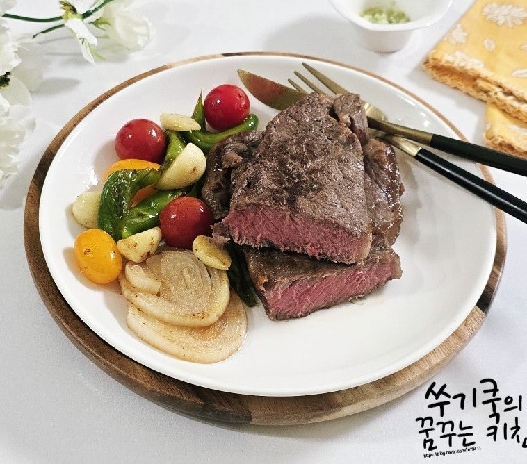 소고기 채끝살 스테이크 굽는 법 한우 채끝살 스테이크 맛있게 굽는 꿀팁