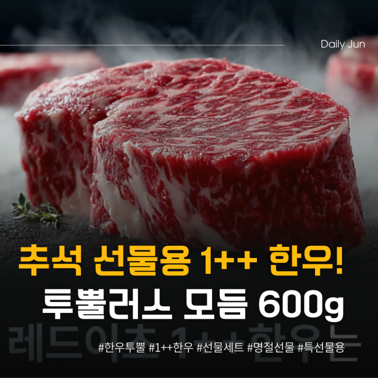  집들이·선물용으로 좋은 1++ 한우 투뿔 모듬 600g