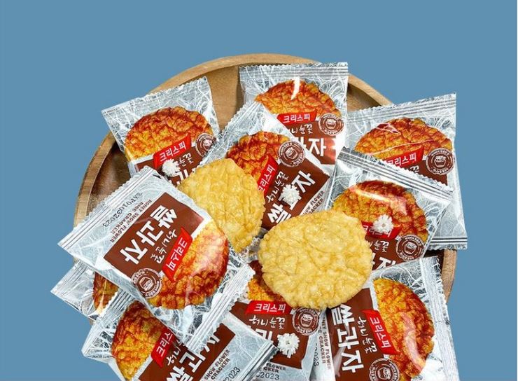  바삭한 달콤함! 크리스피 허니 눈꽃 쌀과자 920g – 대용량 개별포장 간식