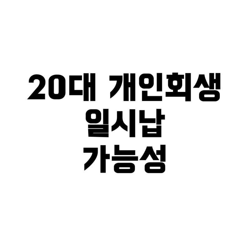 20대, 1700만 원 빚…개인회생 시 일시납 가능할까?