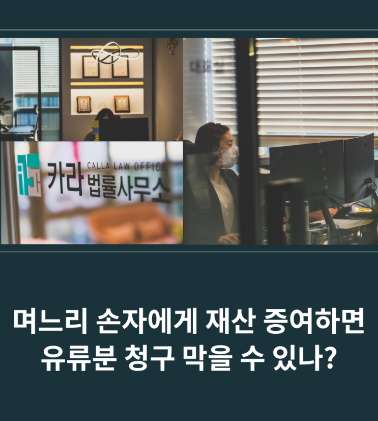  며느리 손자에게 재산 증여하면 유류분 청구 막을 수 있나?
