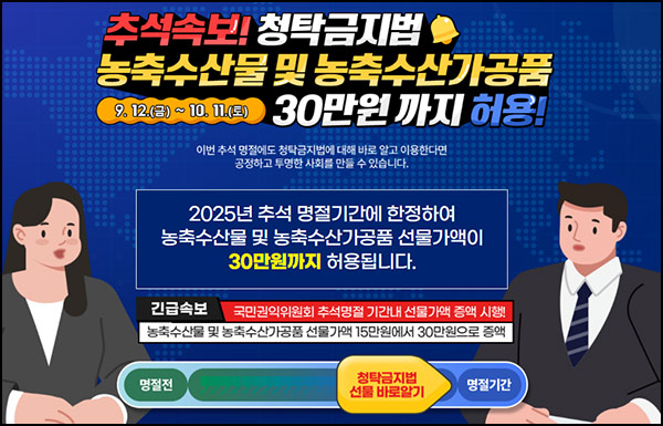  추석명절 청탁금지법 캠페인(스벅등 300명)추첨~10.11