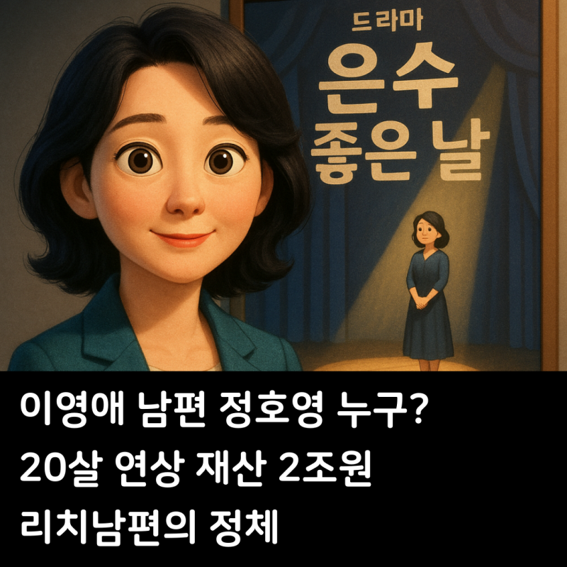 이영애 남편 정호영 누구? 20살 연상 재산 2조원 리치남편의 정체