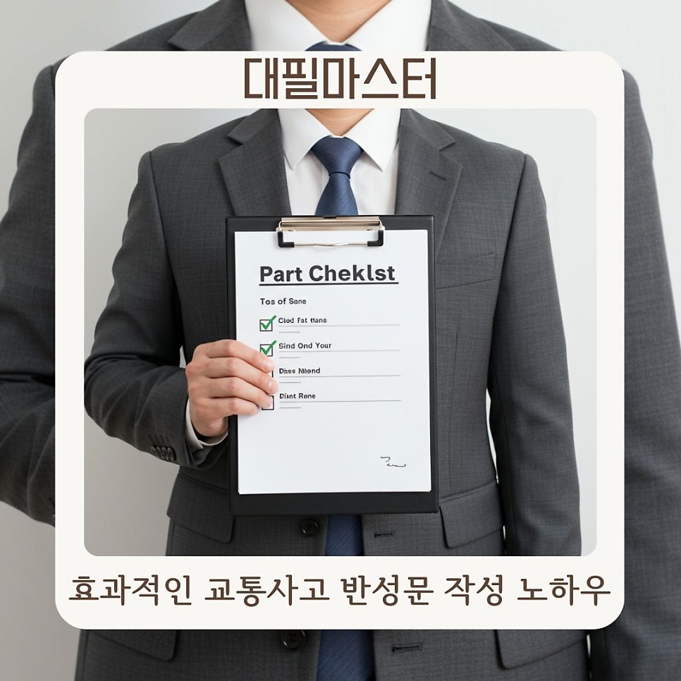 효과적인 교통사고 반성문 작성 노하우 대필마스터에서 확인가능