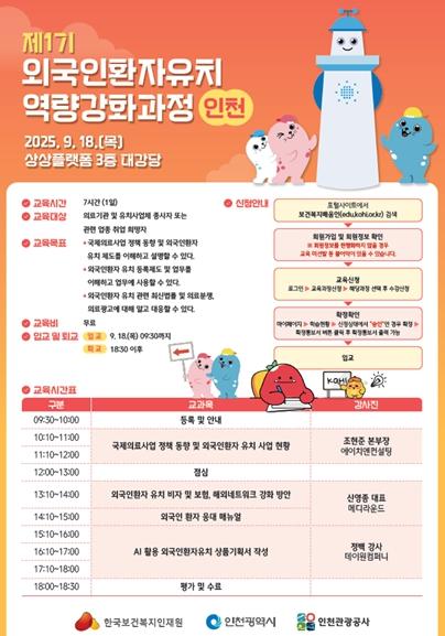 인천시, 국가 전문기관과 외국인환자 유치 전문인력 양성