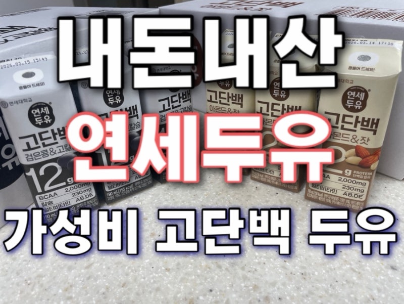 고단백음료,연세두유 검은콩&고칼슘 + 아몬드&잣 48팩 미친 가성비두유, 단백질12g