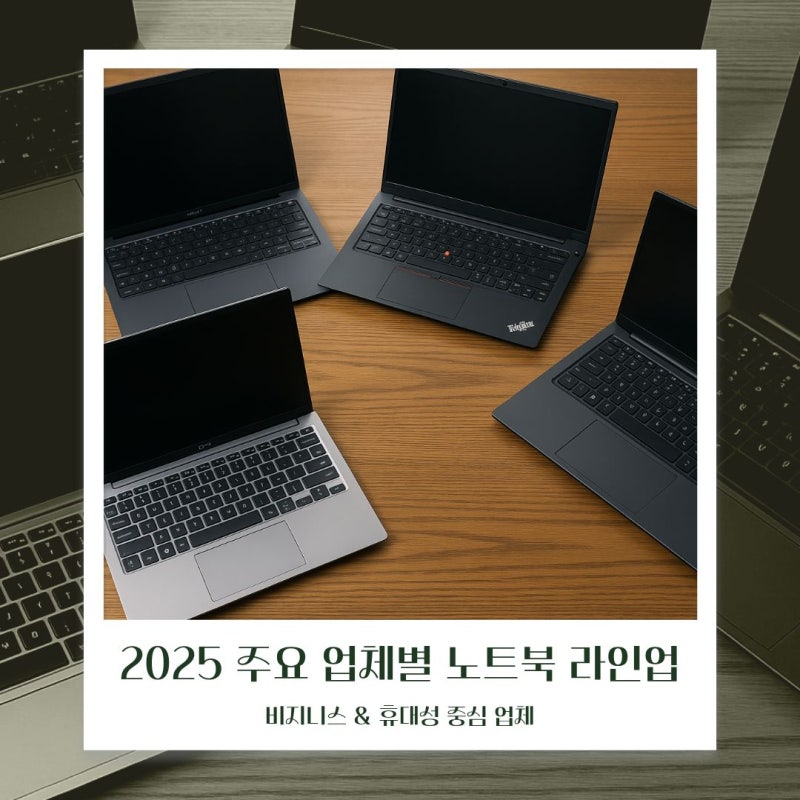 2025 주요 업체별 노트북 라인업 총정리 - 비즈니스 & 휴대성 중심 (삼성 · LG · Lenovo · HP · Dell....