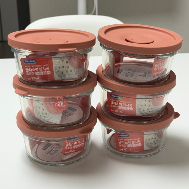 글라스락 렌지쿡 촉촉한 햇밥용기 원형 350ml 무드브릭 사용 후기 :)