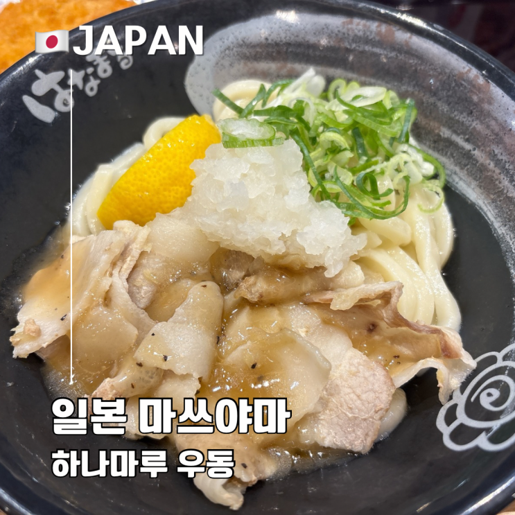  마쓰야마 현지인 가성비 맛집 추천 하나마루 우동 메뉴 주문방법