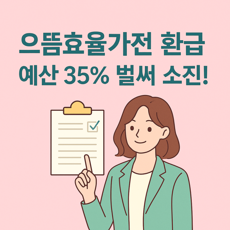  으뜸효율가전 환급신청 예산 35% 소진, 매출 급증!