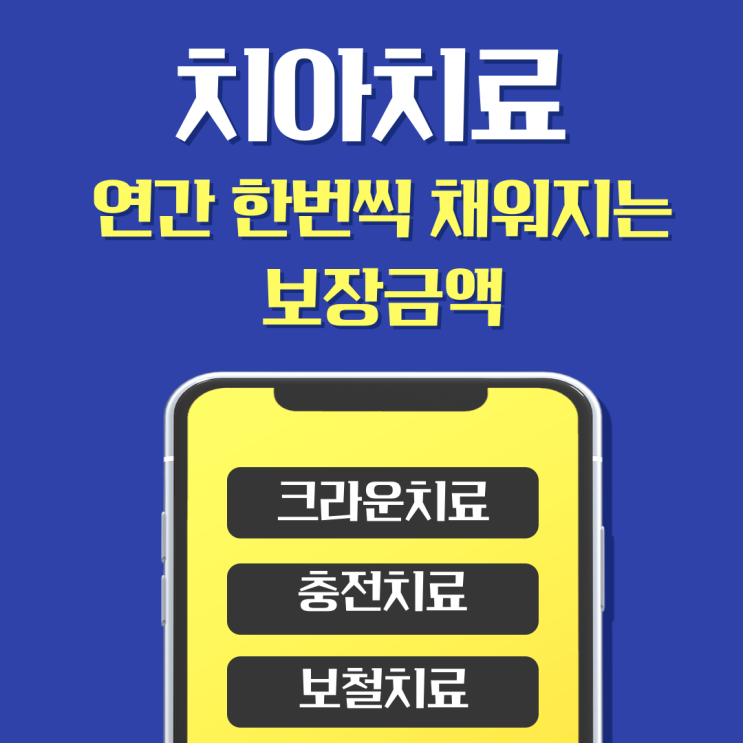  치아치료비 걱정? NO! 연간 치료비 충전 보장!