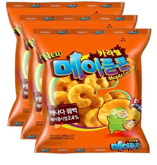  달콤한 유혹! 크라운 카라멜 메이플콘 74g — 김숙이 빠져서 박스체 사서 먹는 과자
