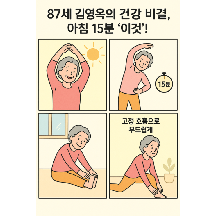   87세 배우 김영옥의 건강 비결, 아침 15분 ‘이것’!