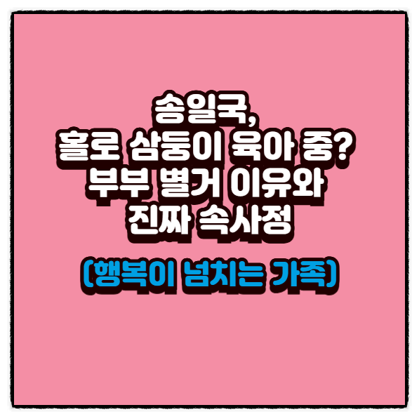  송일국, 홀로 삼둥이 육아 중? 부부 별거 이유와 진짜 속사정 (행복이 넘치는 가족)