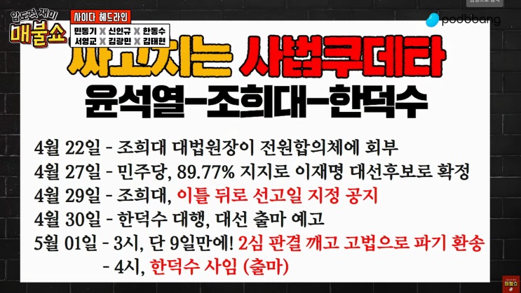 <b>조희대 녹취</b> 관련 서영교 본인피셜 매불쇼