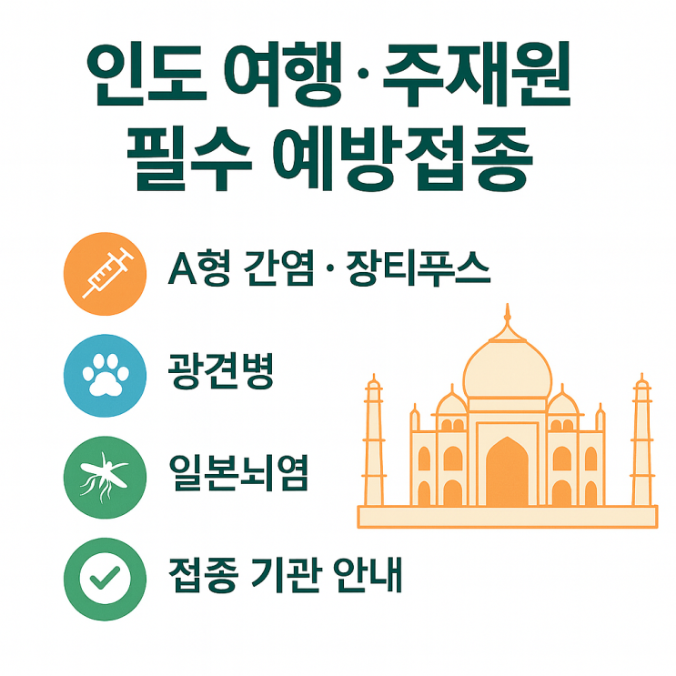  인도 출국 전 예방접종 정리 여행자, 주재원 필수 확인