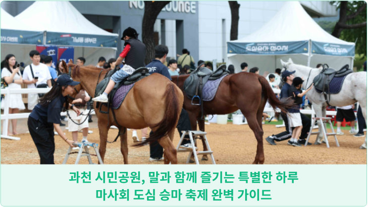  과천 시민공원, 말과 함께 즐기는 특별한 하루: 마사회 도심 승마 축제 완벽 가이드
