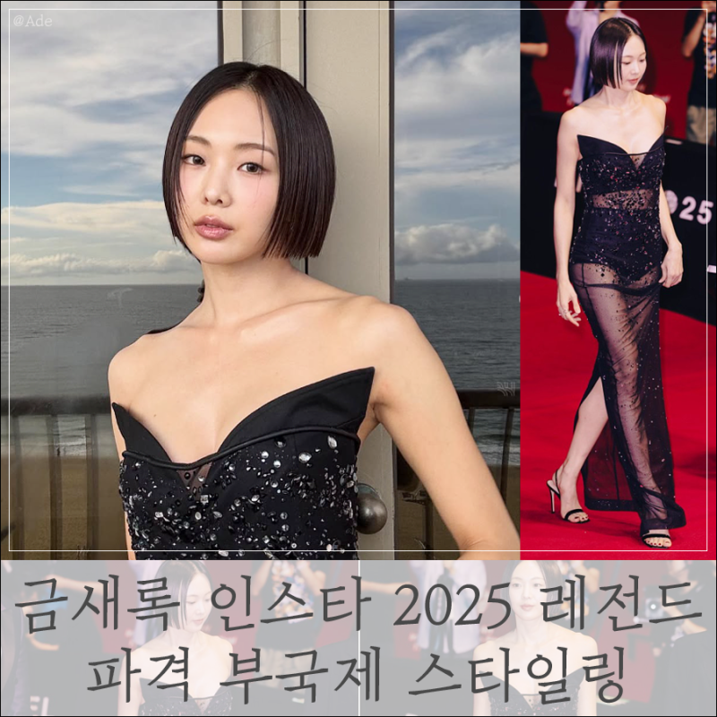 금새록 인스타 '칼단발 핫바디 시스루 드레스' 파격 부국제 스타일링