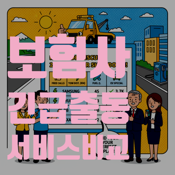  운전 중 위기상황? 당황하지 마세요! 2025년 최신 보험사별 긴급출동 서비스 완벽 비교 (무료 횟수, 견인 거리, 서비스 총정리)