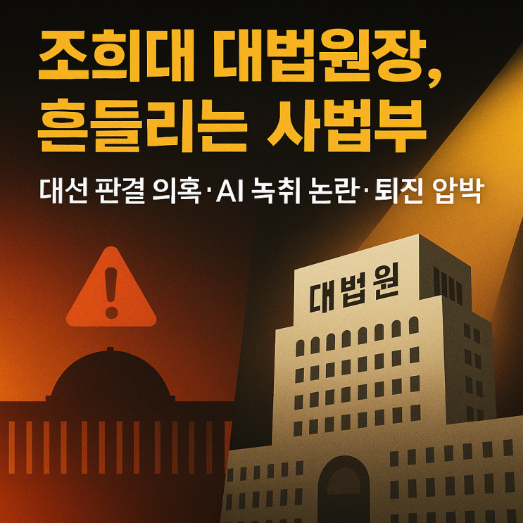 <b>조희대 대법원장</b> 논란 총정리 - <b>사법부</b> 독립 위기와 정치권 갈등