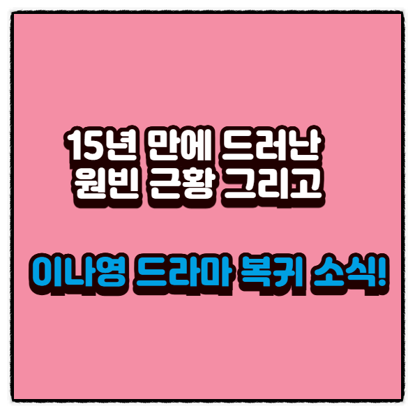  15년 만에 드러난 원빈 근황과 이나영 드라마 복귀 소식!