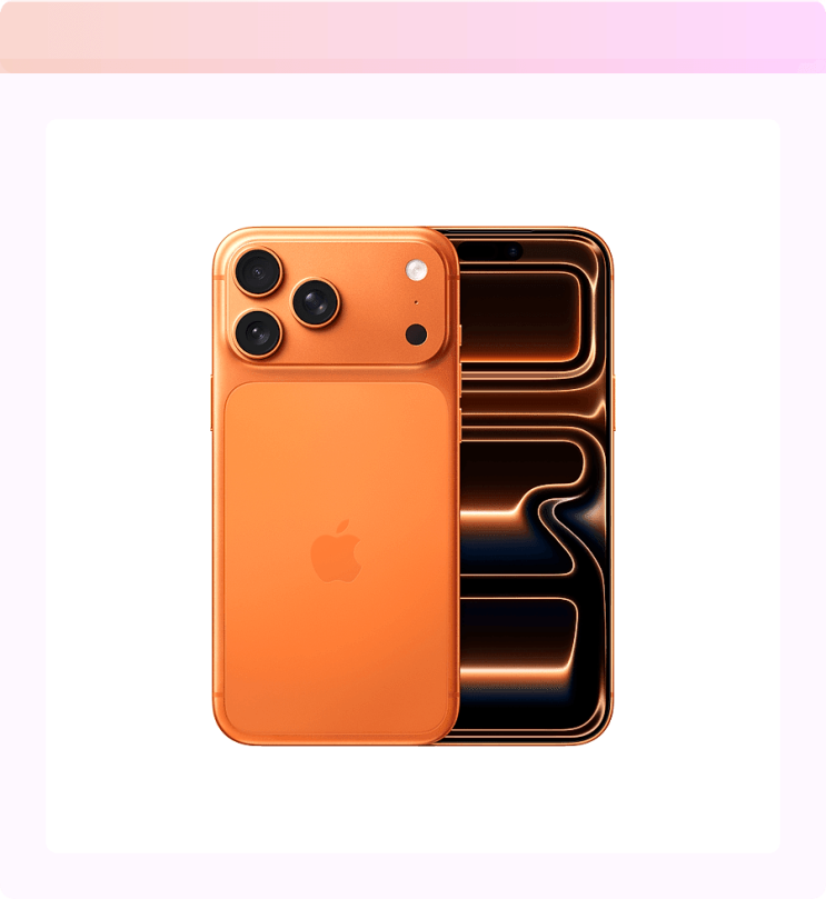 코스믹 오렌지 아이폰 17 Pro Max 512GB, 우주적 색감에 용량까지 풀파워!