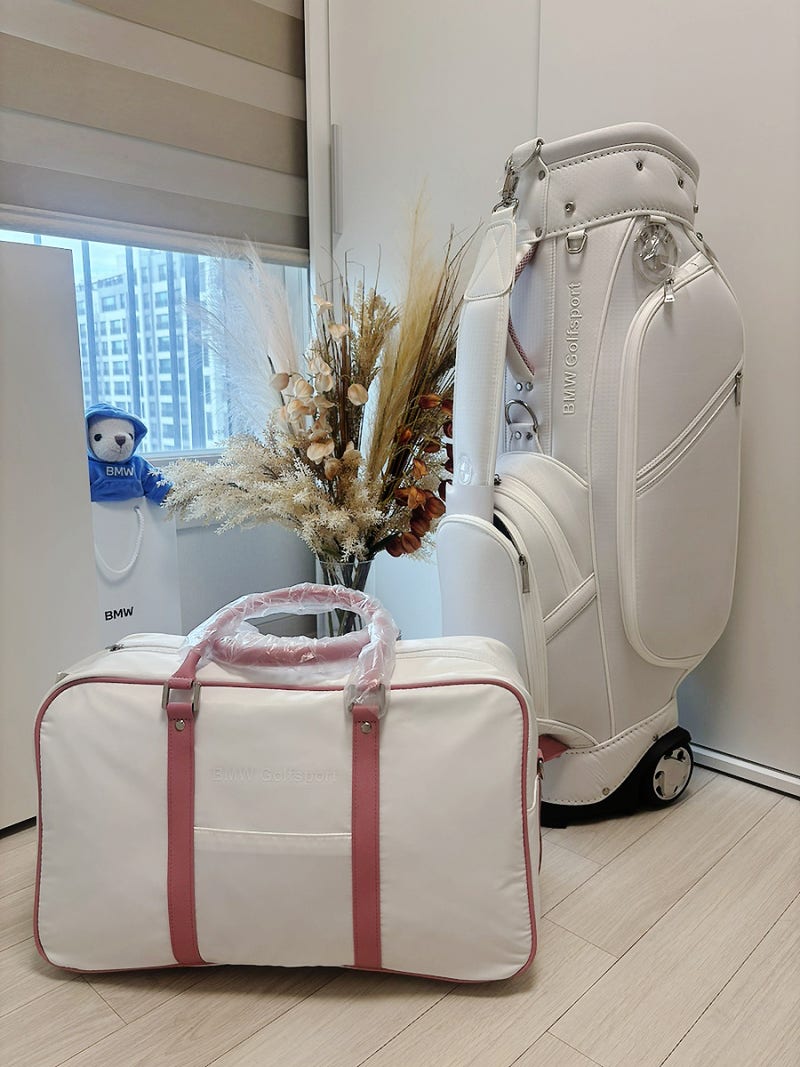 [BMW 골프백 화이트] 여성 캐디백 바퀴형 세트