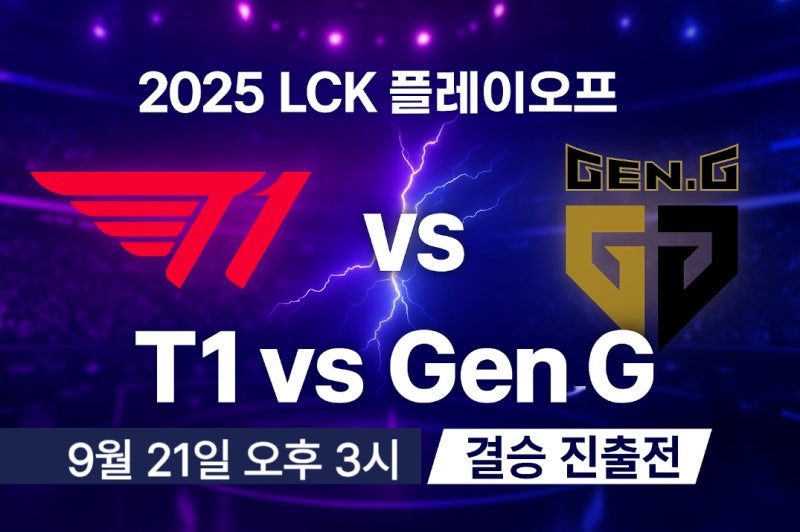 T1 vs Gen.G LCK 2025 플레이오프 하이라이트｜경기 결과·방송 채널·결승 일정 요약