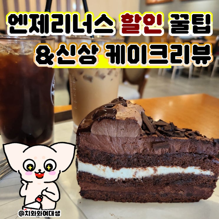  엔제리너스 케이크 신메뉴 후기 할인꿀팁