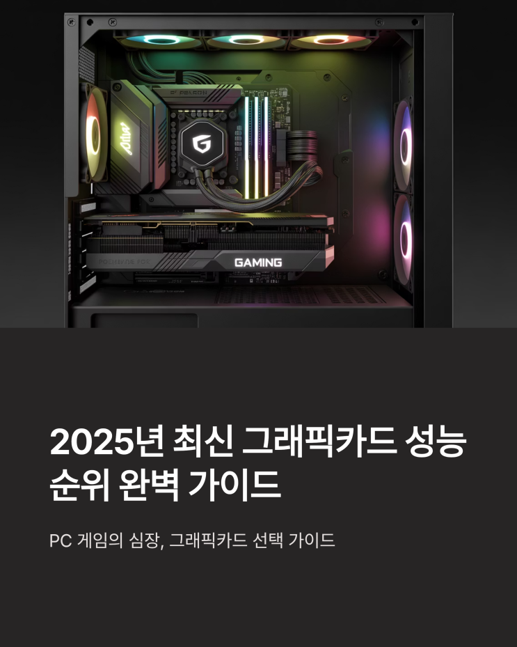  2025년 9월, 게이머를 위한 그래픽카드 성능순위 및 추천 가이드