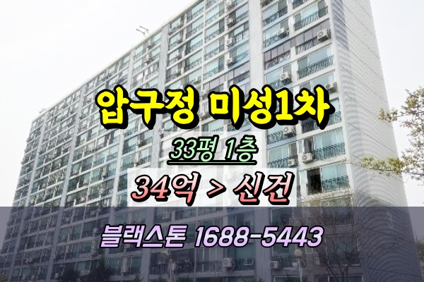  압구정 미성아파트 1차 경매 33평 1층 [9/30진행]