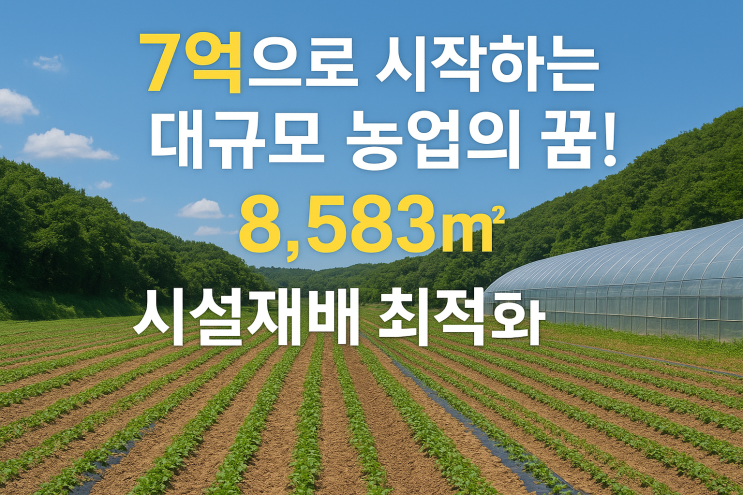  놓칠 수 없는 기회! 여주시 대신면 후포리 8,583 답지, 7억원에 시설재배 전문가 되세요!