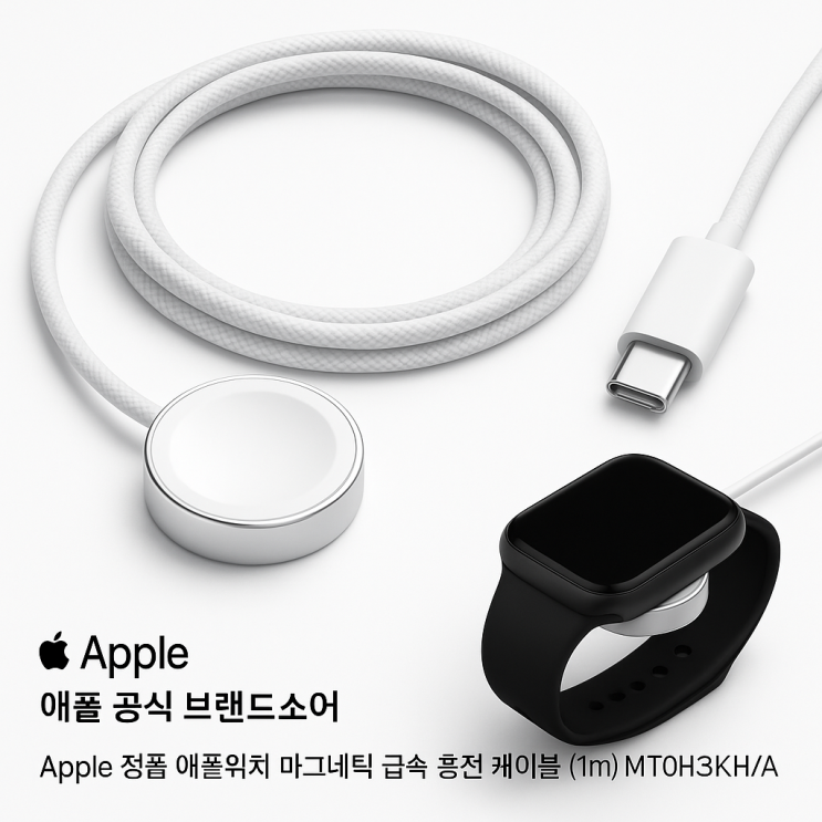   애플워치 전용, 마그네틱 급속 충전 케이블 1m 가이드