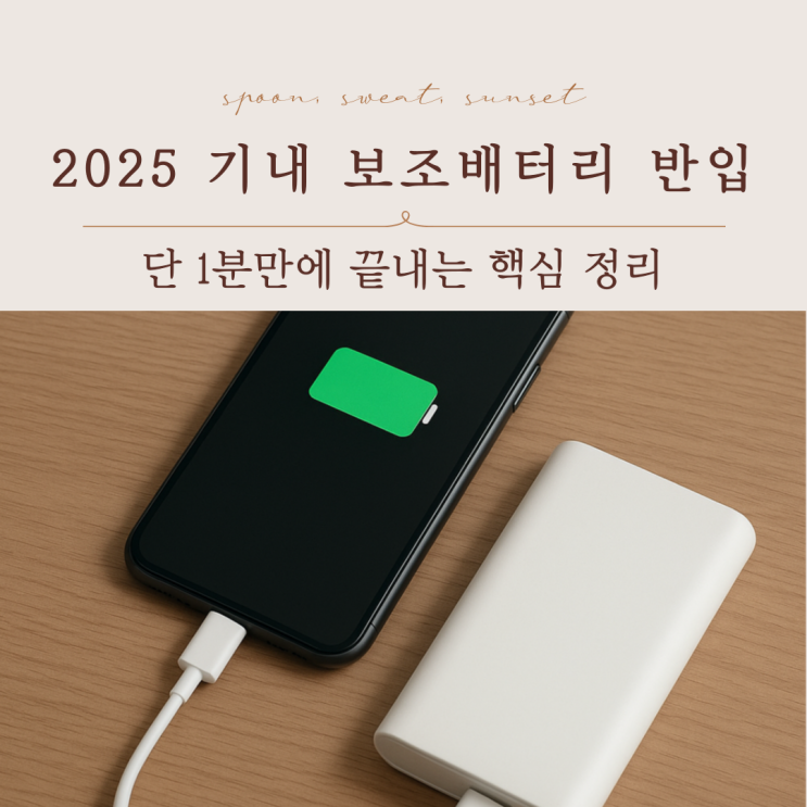  기내 보조배터리 반입 규정 2025 최신 정리, 항공사별 꿀팁