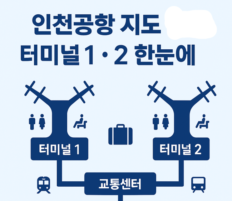  인천공항 지도 터미널 1, 2 편의시설 위치 한눈에 보기