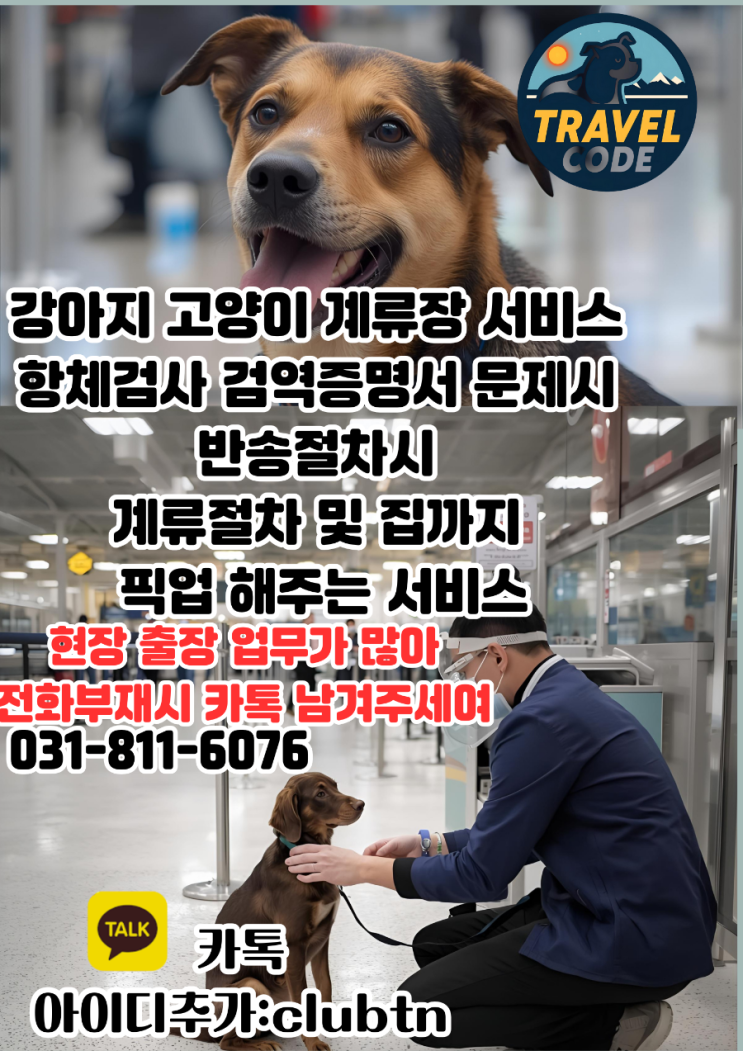  대한민국 원탑 전문가 국제 반려동물 운송 전문가 | 한국 입국·출국 검역, 항체검사, 계류장 픽업까지