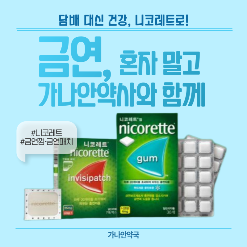 금연껌 효과 니코레트껌 4mg 니코레트 금연패치 사용법 가격 약국금연보조제로 올해는 꼭 성....
