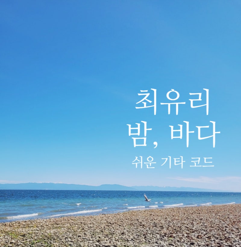기타 코드 위로가 되는 노래 최유리 '밤, 바다' 쉬운 기타코드악보 + 기타코드표