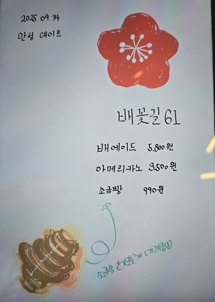  [경기안성카페] 내돈내산 데이트 소금빵 990원 맛집 배꽃길61