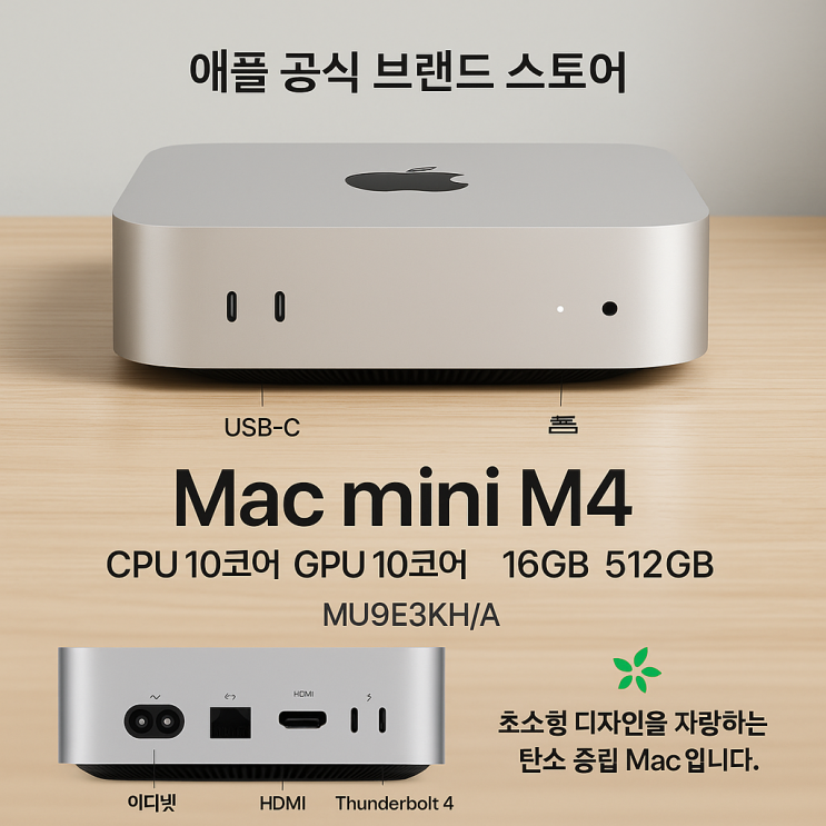  ️ Apple 맥미니 M4 (10코어 CPU·10코어 GPU·16GB·512GB) 활용 가이드