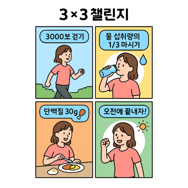   오전에 끝내는 하루 건강 관리법! ‘3×3 챌린지’ ️