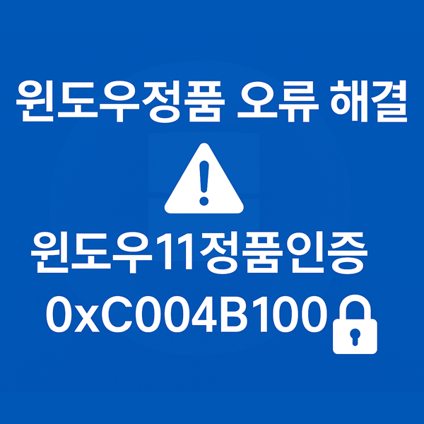  윈도우정품 윈도우11정품인증 0xC004B100 오류 해결 방법