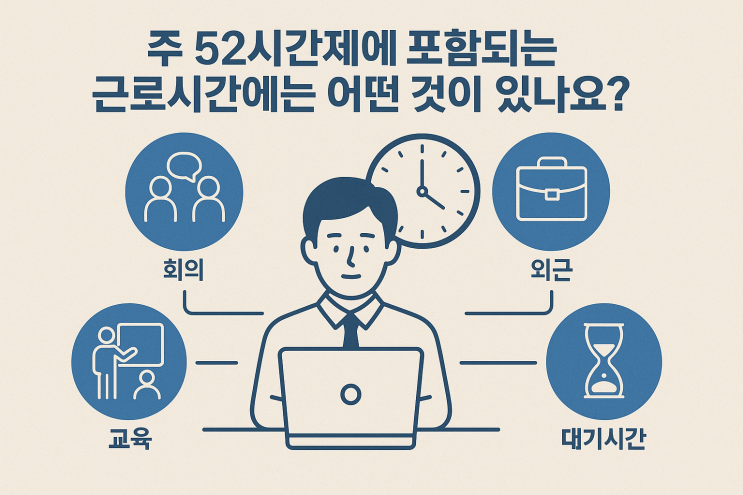  주 52시간제에 포함되는 근로시간에는 어떤 것이 있나요?