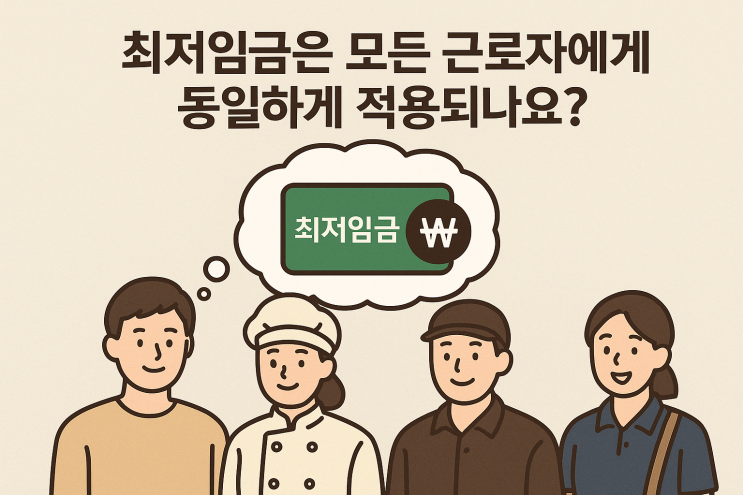 최저임금은 모든 근로자에게 똑같이 적용되나요?